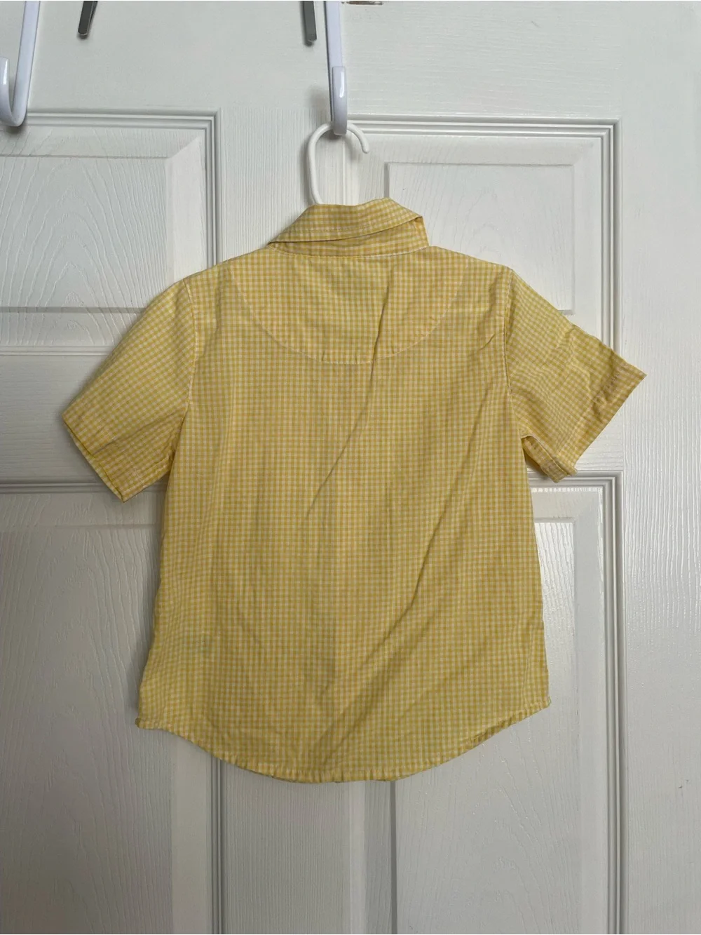 Old Navy 3T Classic Yellow Gingham Short-Sleeve Shirt for Kids